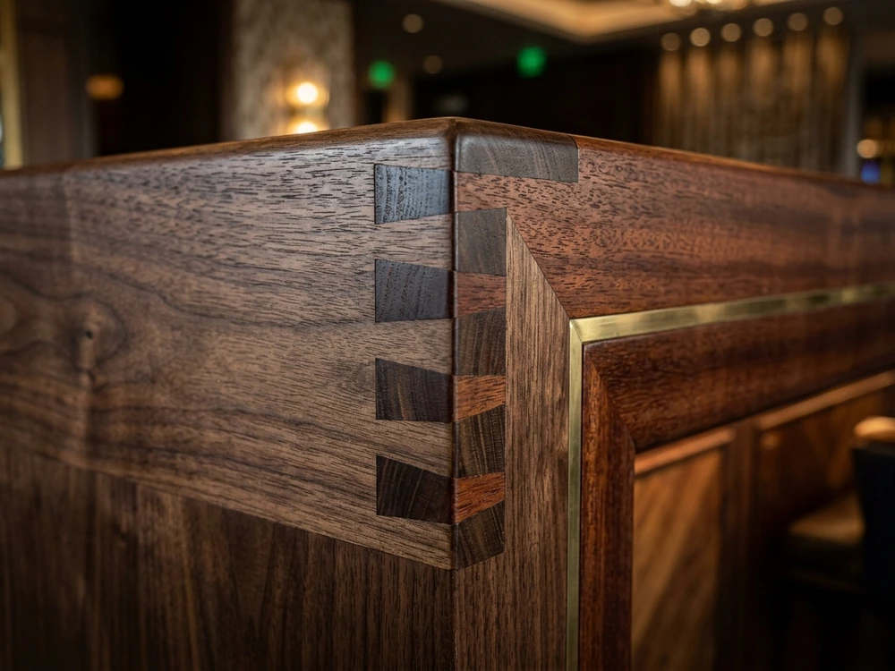 Precision timber joinery and grain matching