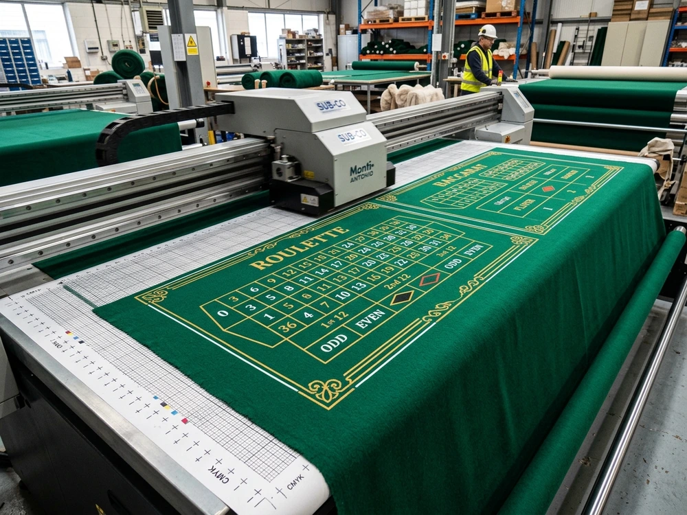 High resolution textile weave and custom dye baize